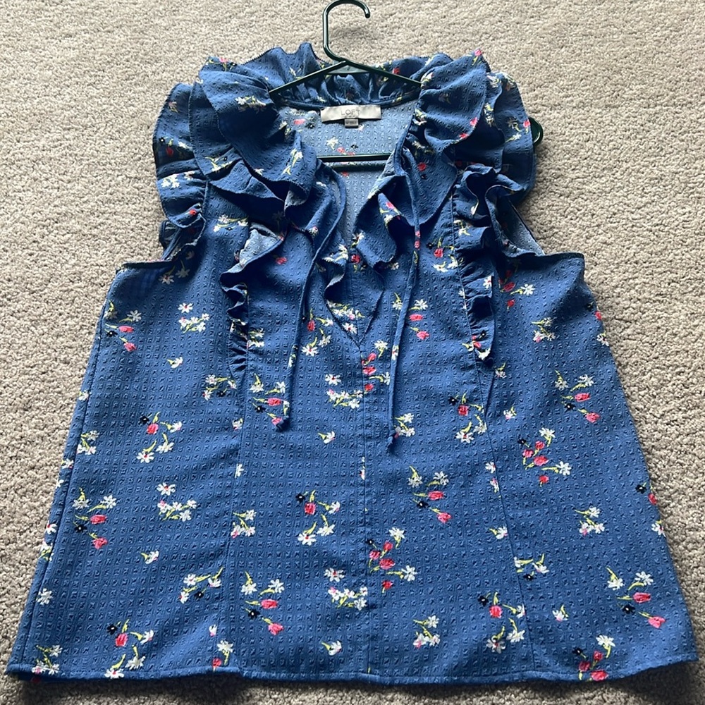 Loft Size M Blue Blouse